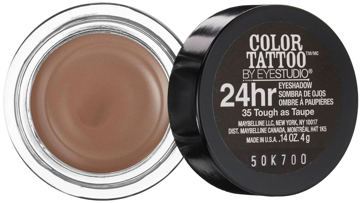 Maybelline Color Tattoo 24HR Cream Gel Eyeshadow, Tough as Taupe, 0.14 oz Discontinued Shade