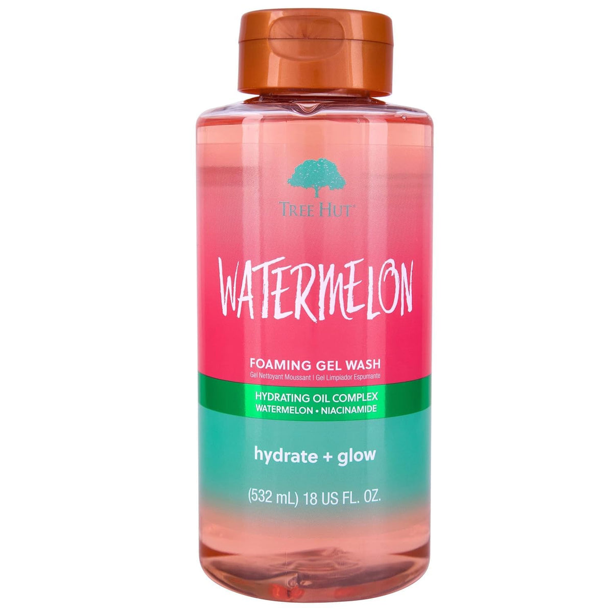 Tree Hut Watermelon Foaming Gel Wash, 18 fl oz Shea Butter, Paraben-Free