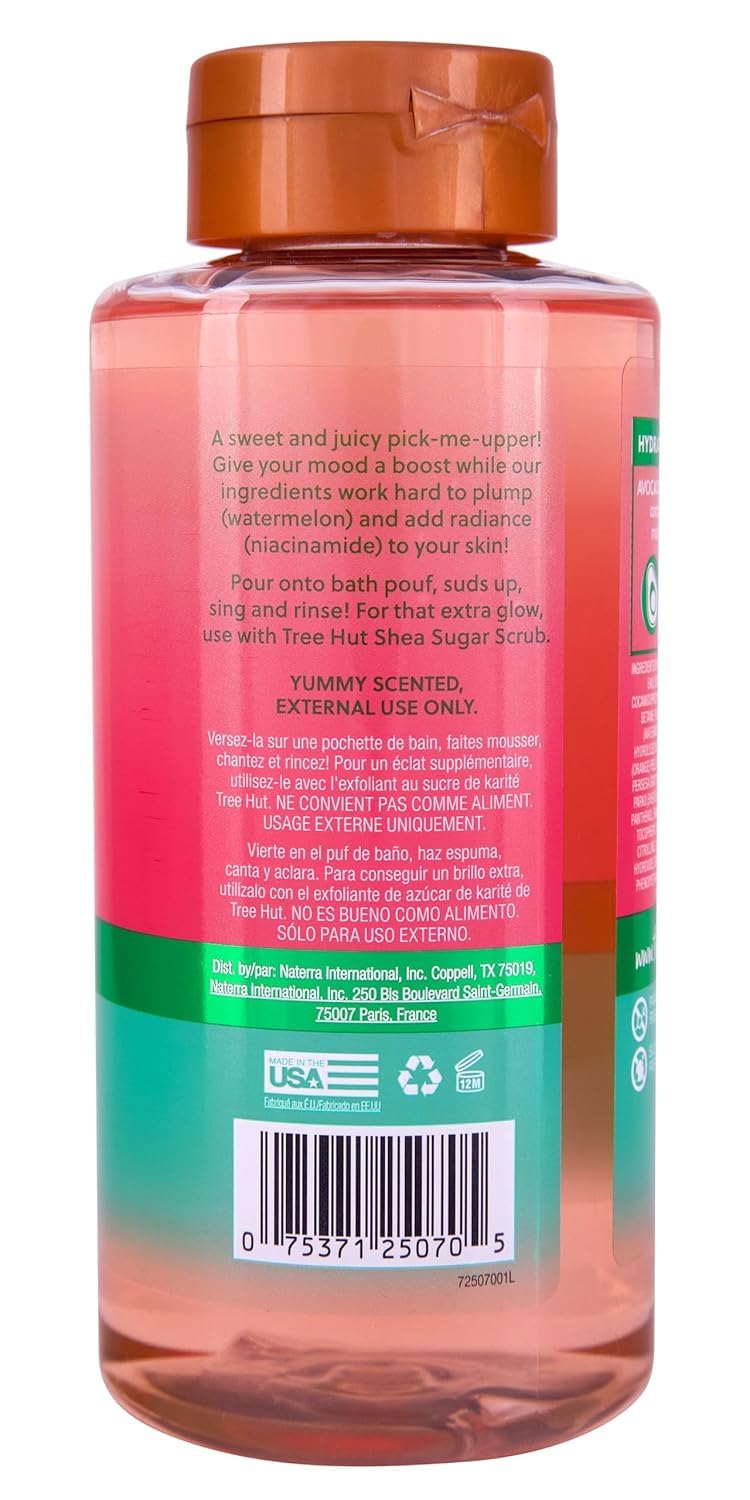 Tree Hut Watermelon Foaming Gel Wash, 18 fl oz Shea Butter, Paraben-Free