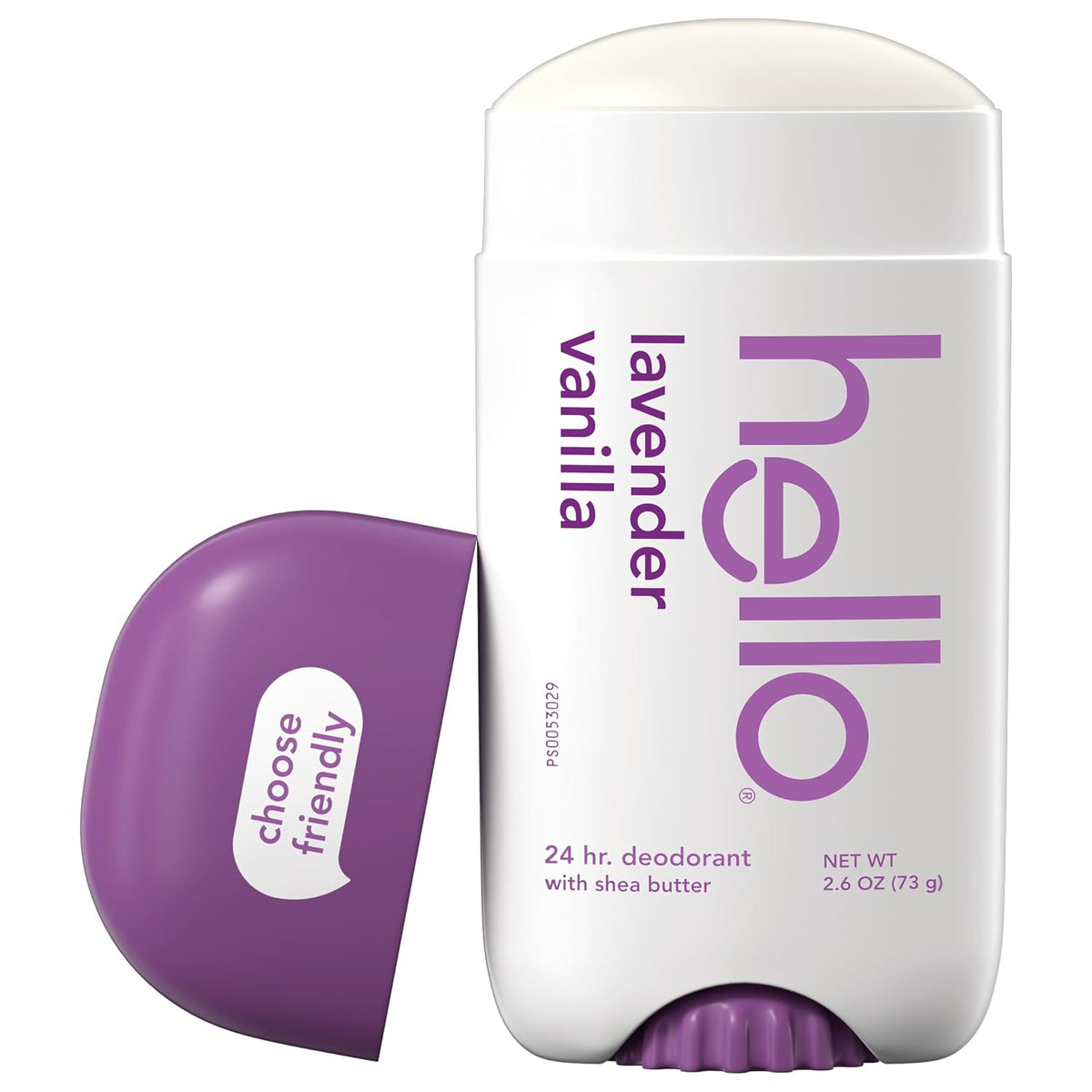 hello Lavender Vanilla Aluminum-Free Deodorant, 2.6 oz Baking Soda Free, Shea Butter