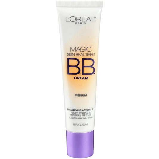 L'Oréal Paris Magic Skin Beautifier BB Cream, Medium, 1 fl oz Light Coverage, Color-Adjusting