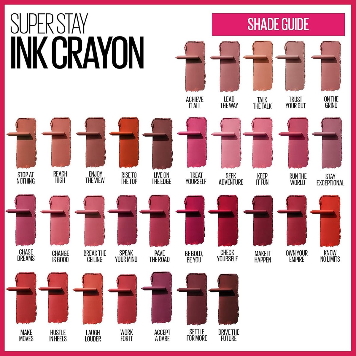Maybelline SuperStay Ink Crayon Matte Lipstick, 150 Chase Dreams, 0.04 oz
