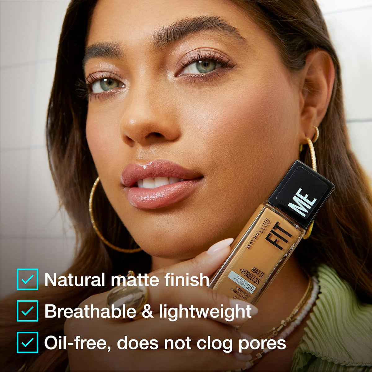 Maybelline Fit Me Matte + Poreless Liquid Foundation, 220 Natural Beige, 1 fl oz
