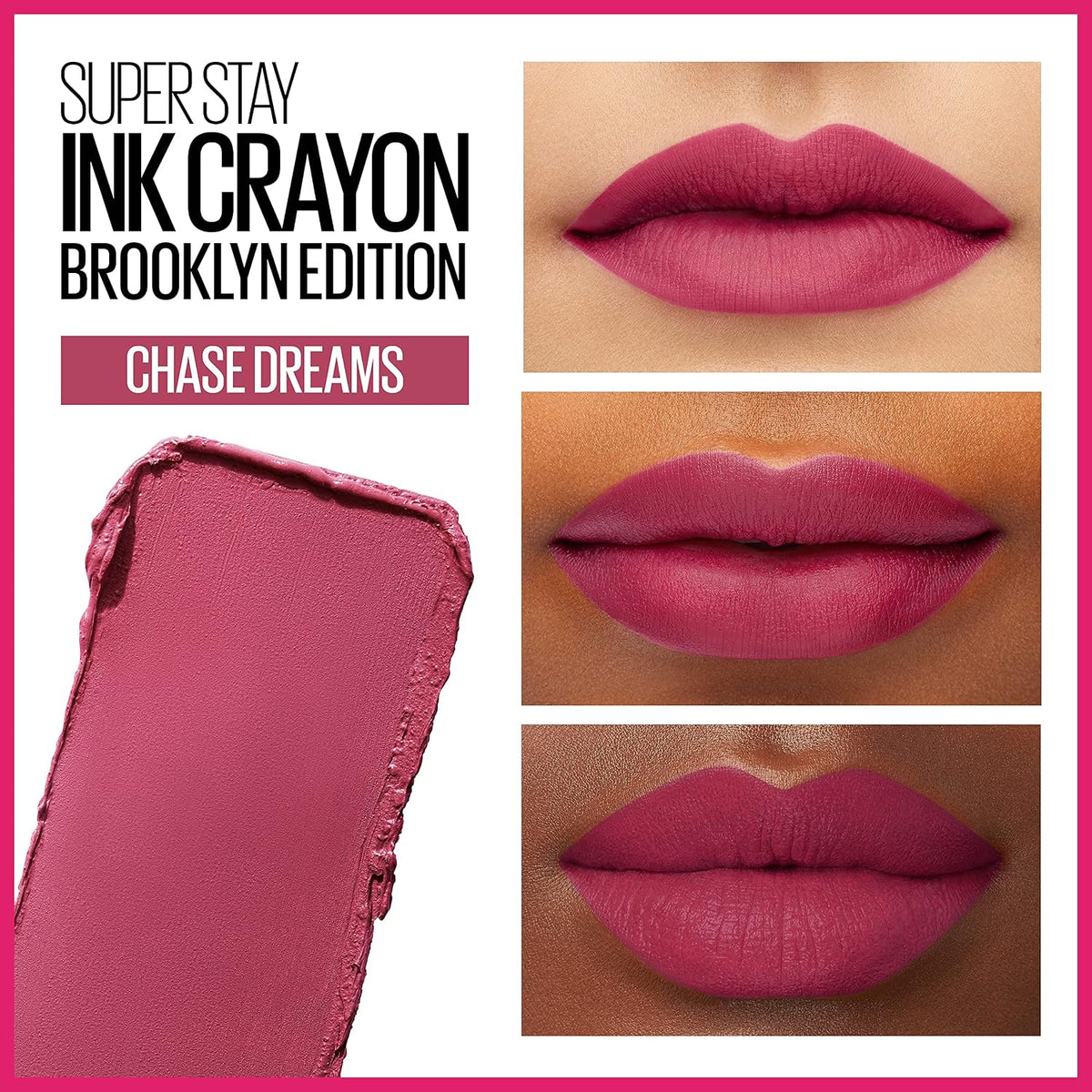 Maybelline SuperStay Ink Crayon Matte Lipstick, 150 Chase Dreams, 0.04 oz